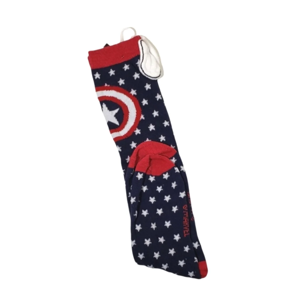 Marvel Captain America Knee High Socks Women's 4-10 Running 5K Marathon NWT